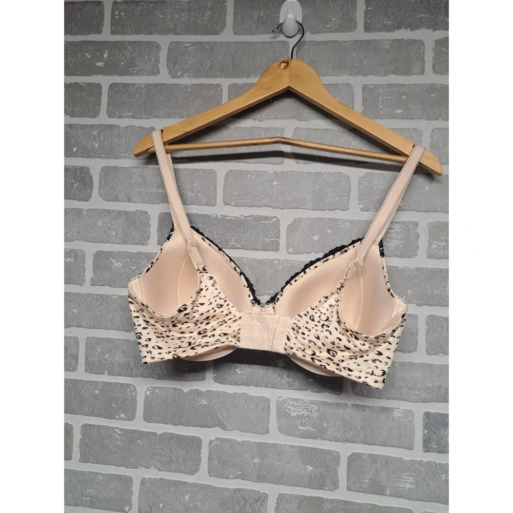 MAIDENFORM T-SHIRT BRA SMARTZONE CUPS BEIGE LEOPARD PRINT‎ MODEL 09404 SIZE 36DD